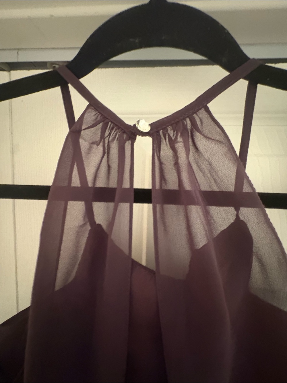 Azazie Ginger Plum Bridesmaid Dress 
Size 6 | NWT | Chiffon Halter Formal Gown - Picture 4 of 15